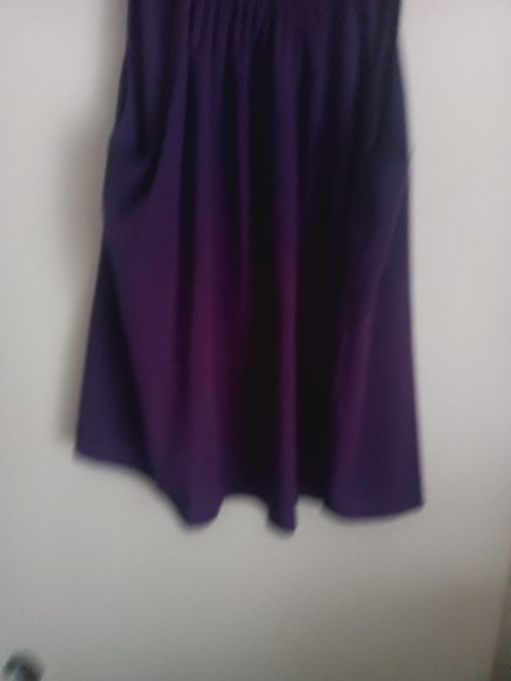 Purple Sleeveless Gathered Neck Swing Top - Picture 2 of 2